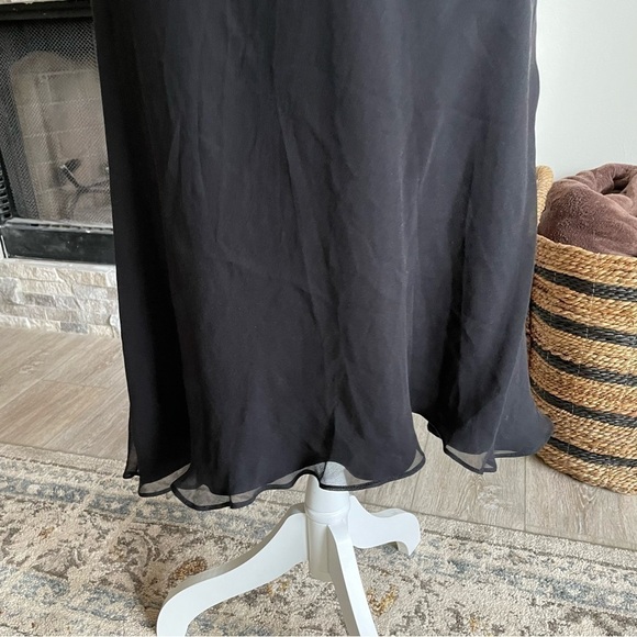 Laundry y2K Black Mesh High V-Neck Sleeveless Silk Midi Dress Women’s 8 Medium - Picture 8 of 11